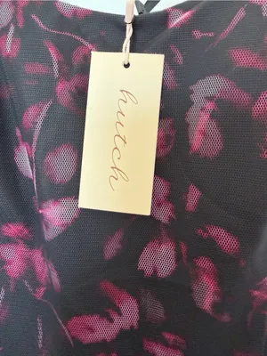 Hutch Tiered Tulle Floral Maxi Gown Black Purple Size 2 NWT thumbnail 3