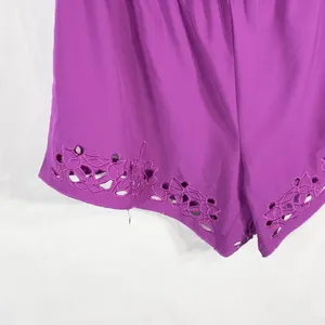 Fabletics XS Romper Perforated‎ Legs Purple Off Shoulder Short Sleeve 1304 thumbnail 5