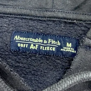 Abercrombie & Fitch navy blue embroidered soft AF fleece hoodie thumbnail 2