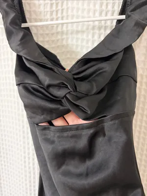 Princess Polly Black Satin Cutout Maxi Dress Women’s Size 4 thumbnail 4