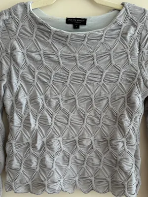 See You Monday Honeycomb Stretch Long Sleeve Top, Light Grey, Size Large thumbnail 4
