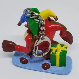Tasmanian Devil Christmas Snowboard Keychain Brown thumbnail 3