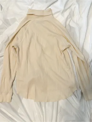 Everlane Organic Cotton Cream Waffle-Knit Pullover Sweater thumbnail 3