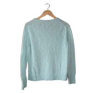 J.Crew Crewneck Sweater Womens M Mint Green Good Marled Cotton Blend Pullover thumbnail 2