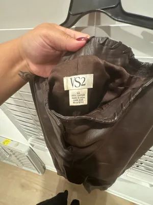 Vintage Brown Leather Pants Brown Leather Size 14 thumbnail 7