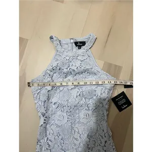 Lulus NWT Women Small Powder Baby Blue Lace Mini Dress Romantic Dainty Coquette thumbnail 6