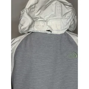 The North Face HyVent Rain Jacket Womens Small Grey White Hooded Shell Coat thumbnail 7