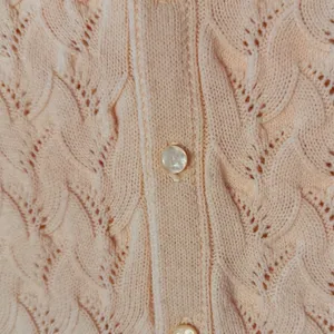 VTG 70's Cuddle Knit Cream Pointelle Button Front Cape Fringe Poncho Cottagecore thumbnail 8