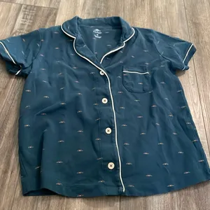 Faherty x Roller Rabbit Button Down Polo PJ Top Mini Wave Limited Edition Medium thumbnail 1