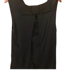 Vintage y2k 2000s D.E.P.T Black Cowle Neck open back Bow Blouse office siren thumbnail 7