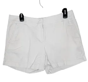 J.Crew Factory Classic Chino Cotton Twill White Mid-Rise Shorts 4.5” inseam sz 6 thumbnail 1
