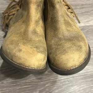 Very Volatile Lookout Fringe‎ Bootie Tan Leather Western Ankle Boots Sz 8.5 Boho thumbnail 3