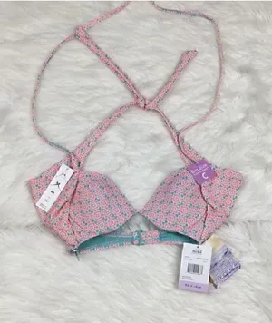NEW Coco Rave Simone Halter Bikini Top Size 32 C Cup Underwire Multicolor thumbnail 1