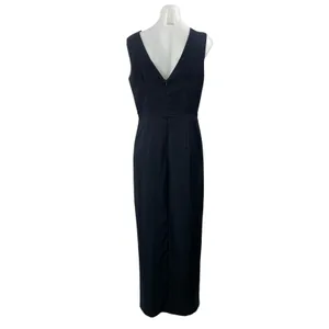 Miss Selfridge Black Gold Belt Sleeveless V Neck Prom High Low Maxi Dress Size 8 thumbnail 3