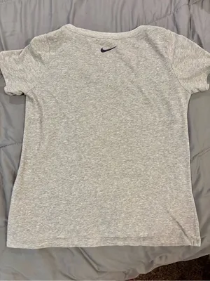 Nike Women’s Light Gray Short Sleeve Script Logo Tee thumbnail 2