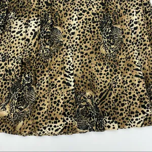 Vintage Hidden Leopard Faces Pleated Skirt Animal Print‎ 80s Drama Eclectic Fun thumbnail 7