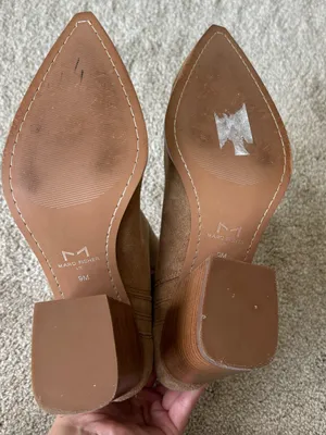 Marc Fisher LTD Oshay Brown Suede Leather Booties Pointed Toe Block Heel thumbnail 9