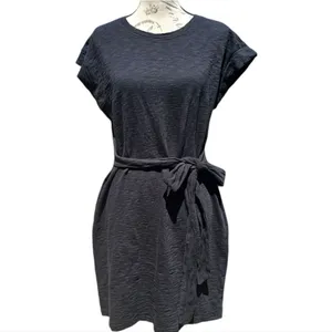 J. Crew Factory Knit tie-waist mini‎ dress Black Size Medium thumbnail 3