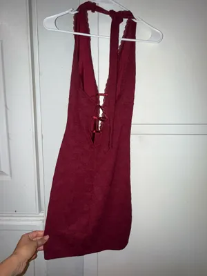 Lace burgandy dress Red Size M thumbnail 2