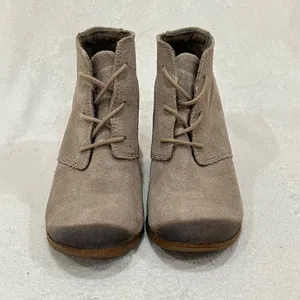 Toms Tan Lunata Suede Lace-Up Heeled Booties Size 7 thumbnail 5