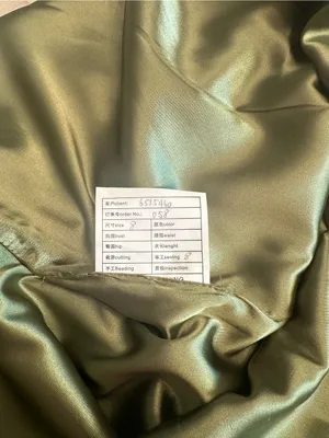 Inewer Backless Halter Puddling Floor Length Satin Gown Olive Green Size 8 NWT thumbnail 10