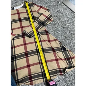 Lildy beige black burgundy plaid long-sleeve swing tunic dress With Pockets L-XL thumbnail 4