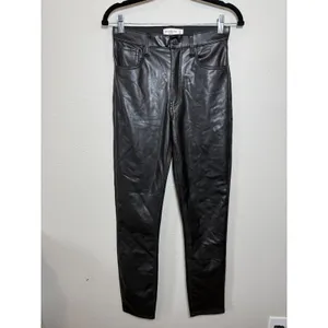 Abercrombie & Fitch Black Vegan Faux Leather Skinny High Rise‎ Pants 27 4L thumbnail 3