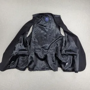 Gap Womens Vest Large Black Wool Blend Plunging Neck Waist Tie Double Breasted thumbnail 3