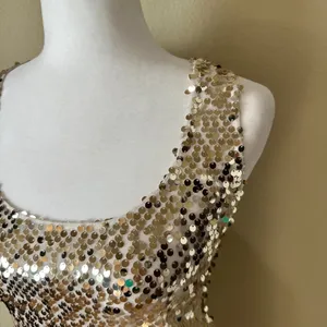 NWOT ABERCROMBIE & FITCH Gold Sequin Racer Back Tank Top - size XS thumbnail 3