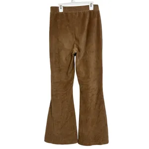 Aerie Tan Groove On Velvet Ribbed Flare Pants Small Pull On Comfy Neutral thumbnail 2