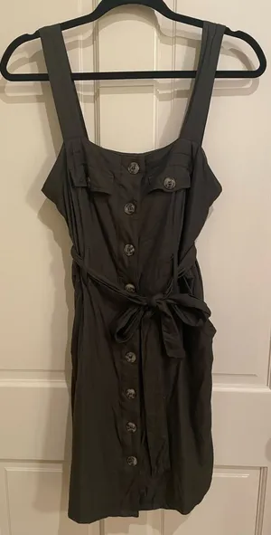 Japna Button-Up Tie Waist Dress thumbnail 1