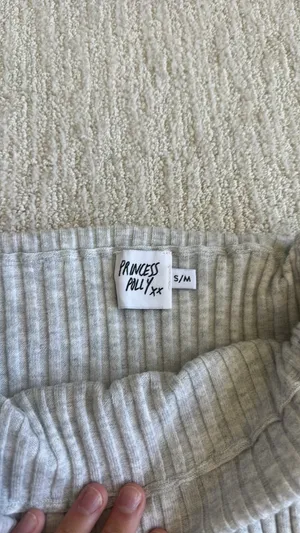 Princess Polly Grey Off-The-Shoulder Sweater thumbnail 3