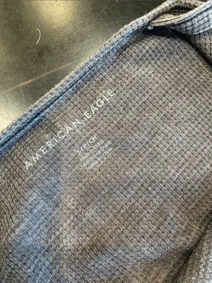Waffle Knit Button-Front Tank Top in grey small American Eagle thumbnail 5