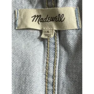 Madewell Women's Blue Seamed Sleeveless Button Down Mini A-Line Denim Dress Sz 4 thumbnail 5