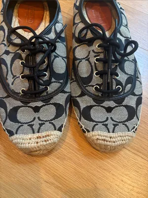Coach Espadrille Flats Signature Print Black Size 9 thumbnail 5