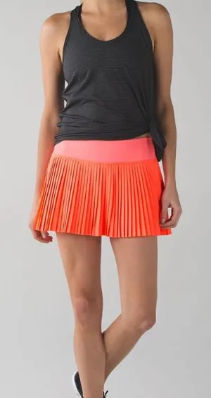 Lululemon Pleat To Street Skirt Size 8 Coral Grapefruit RARE thumbnail 1