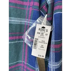 Sonoma Goods Pajama Set XXL Top Pants Green Plaid Thermal Check 2-pc Women's thumbnail 5