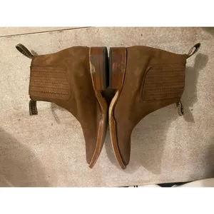 Besserro‎ Brown Suede Chelsea Ankle Boots Western Embroidered Leather 21 MEX thumbnail 10