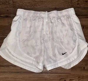 Nike white and gray patterned dri fit shorts thumbnail 1