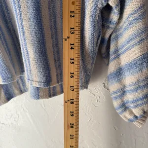Billabong Striped Lace Up Knit Sweater Pullover Women M Blue Cream‎ Surfer Beach thumbnail 8