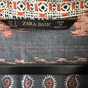 Zara Basic Moroccan Printed Blue/ orange pattern Tunic Dress Size Small thumbnail 6