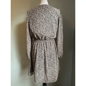 Madewell Floral Long Sleeve Mini Dress medium boho whimsi cottage‎ fairy Y2K tan thumbnail 2