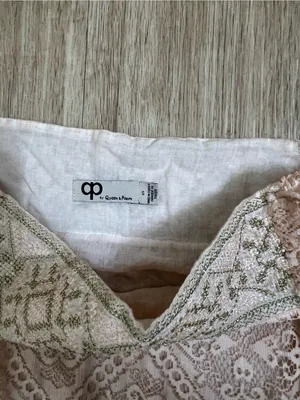 Anthropologie Embroidered Tiered Maxi Skirt in Blush coral thumbnail 3