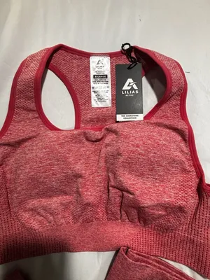 Lilias Active Signature Seamless High Waisted Bra and Leggings Set in Pink Marl thumbnail 3