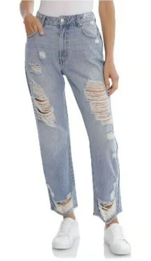 Anthropologie Avec Les‎ Filles Jeans Womens 27 Blue Distressed High Waist Denim thumbnail 1
