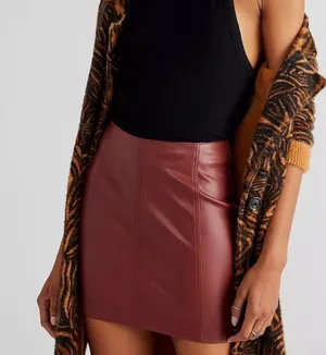 Free People Mini Skirt Modern Femme Vegan Leather Size 10 New with Tag thumbnail 16