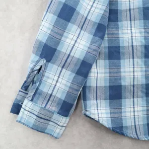 Teddi Blue Plaid Flannel Western Long Sleeve Button Up VTG College Petite Small‎ thumbnail 6