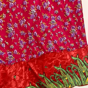 Reversible Maxi Wrap Skirt BINS311 Red thumbnail 3