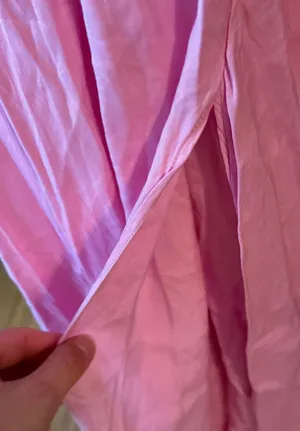 Zara Pink Satin Maxi Dress Xs thumbnail 6
