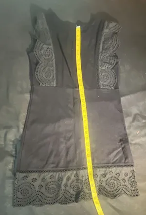 Newtimes Creative Black Mini Dress with Eyelet Lace Trim Detail thumbnail 8